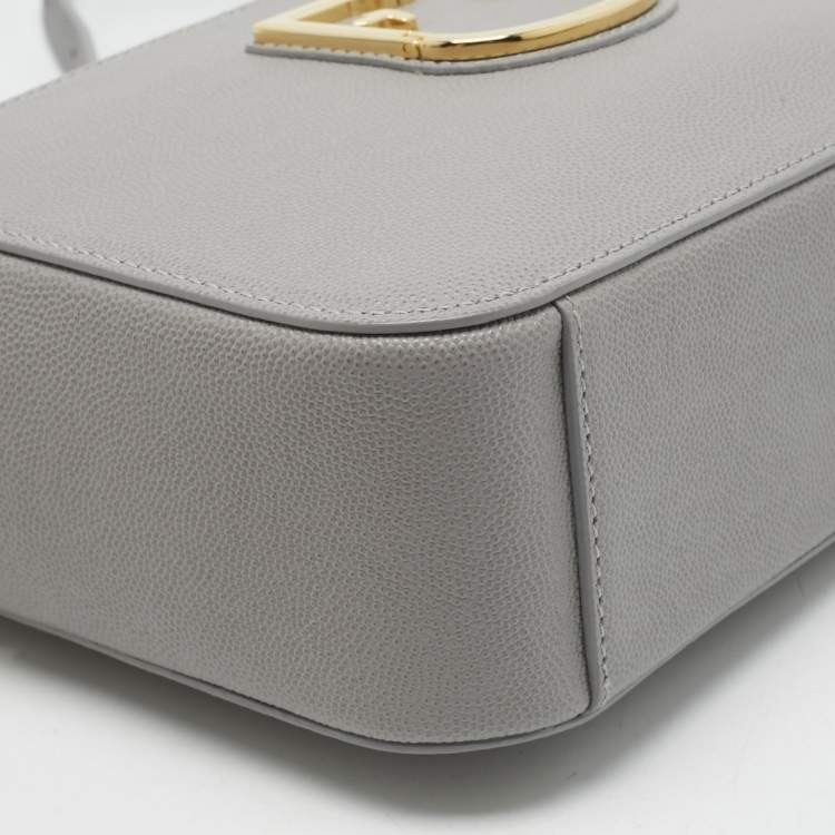 Pre Owned Furla Grey Leather Mini Brava Crossbody Bag