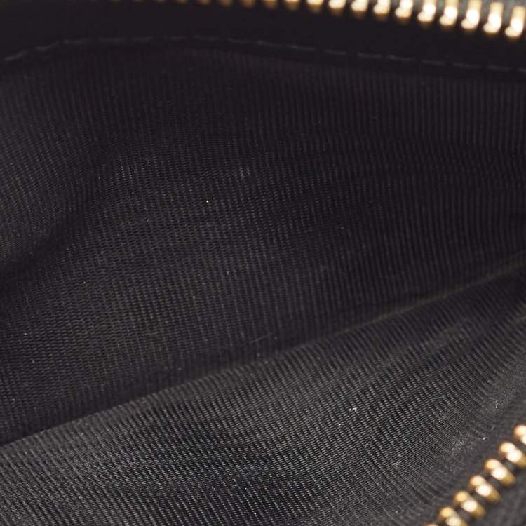 Pre Owned Furla Black Leather Zip Card Holder