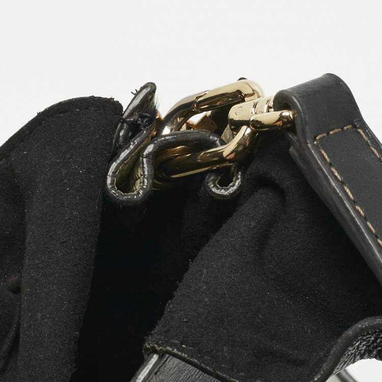Pre Owned Furla Black Leather Mini Gilda Tote