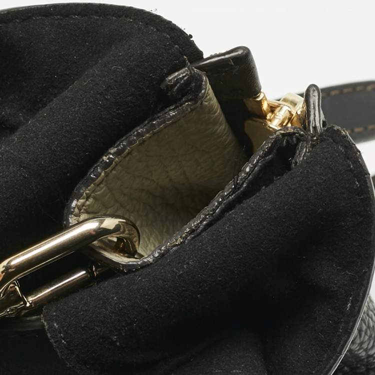 Pre Owned Furla Black Leather Mini Gilda Tote
