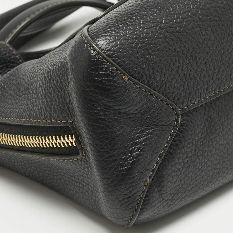 Pre Owned Furla Black Leather Mini Gilda Tote