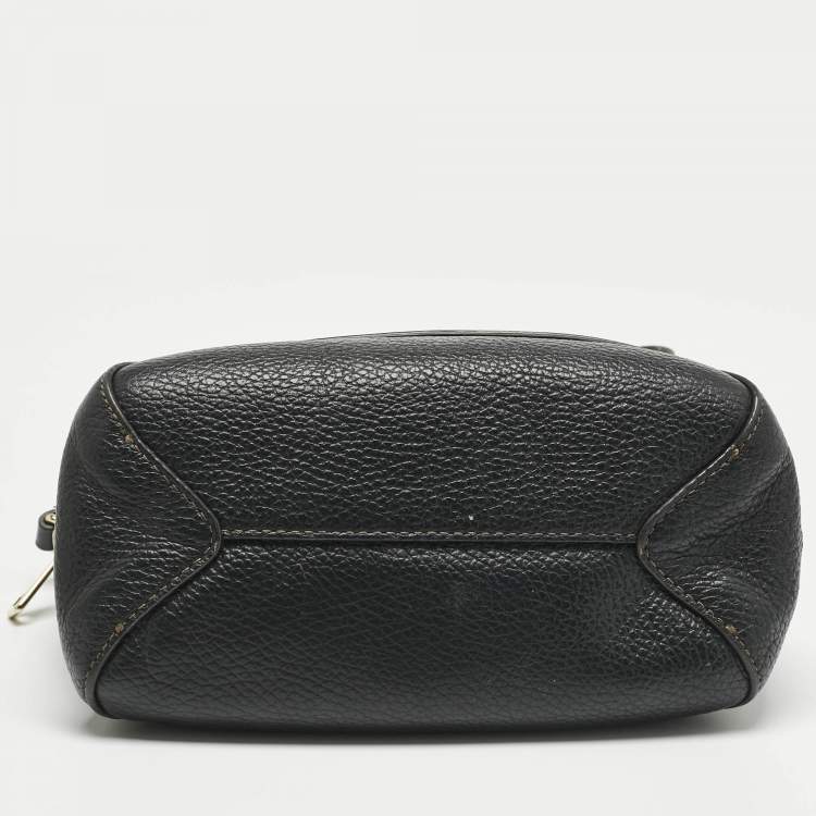 Pre Owned Furla Black Leather Mini Gilda Tote