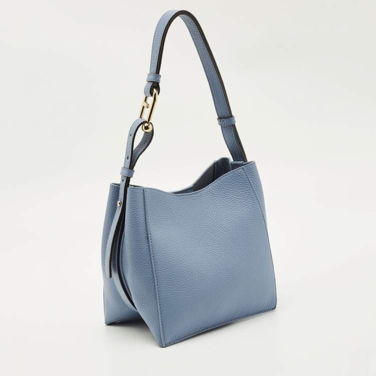 Pre Owned Furla Blue Leather Mini Nuvola Bucket Bag