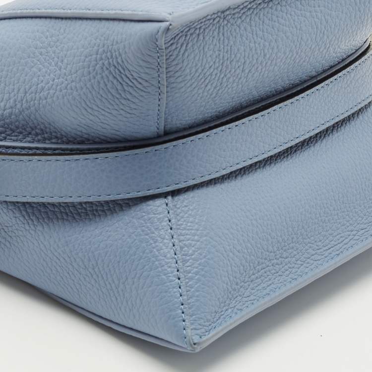 Pre Owned Furla Blue Leather Mini Nuvola Bucket Bag