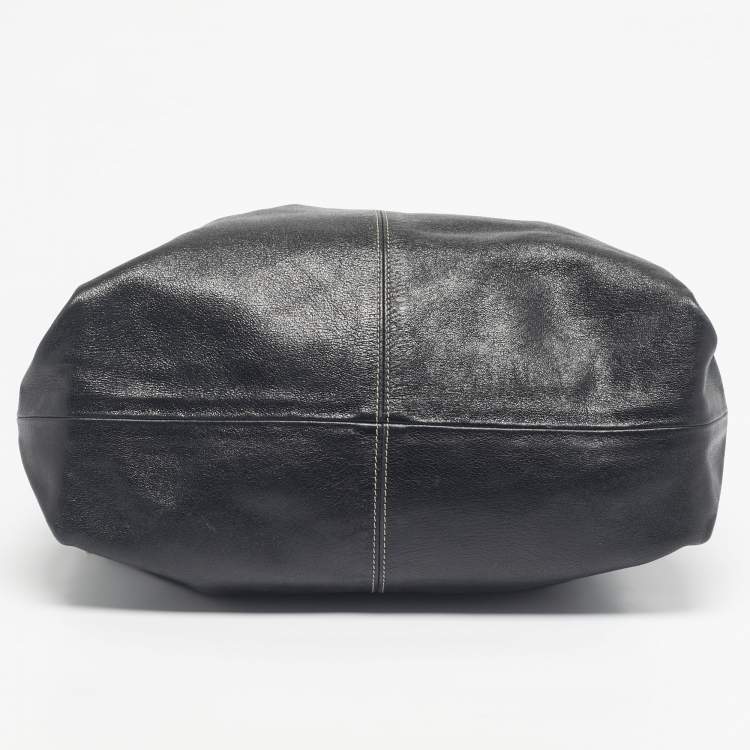 Pre Owned Furla Black Leather Elisabeth Hobo
