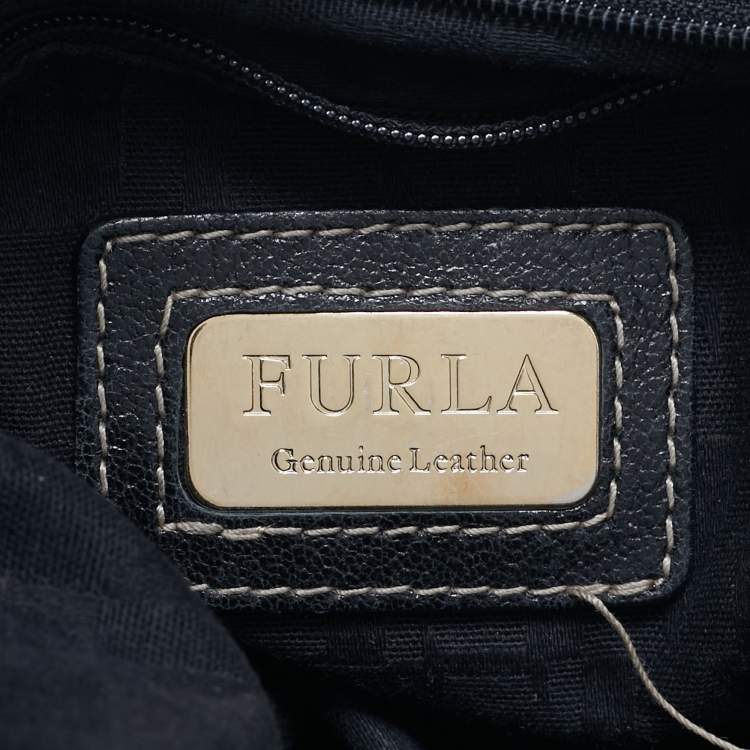 Pre Owned Furla Black Leather Elisabeth Hobo