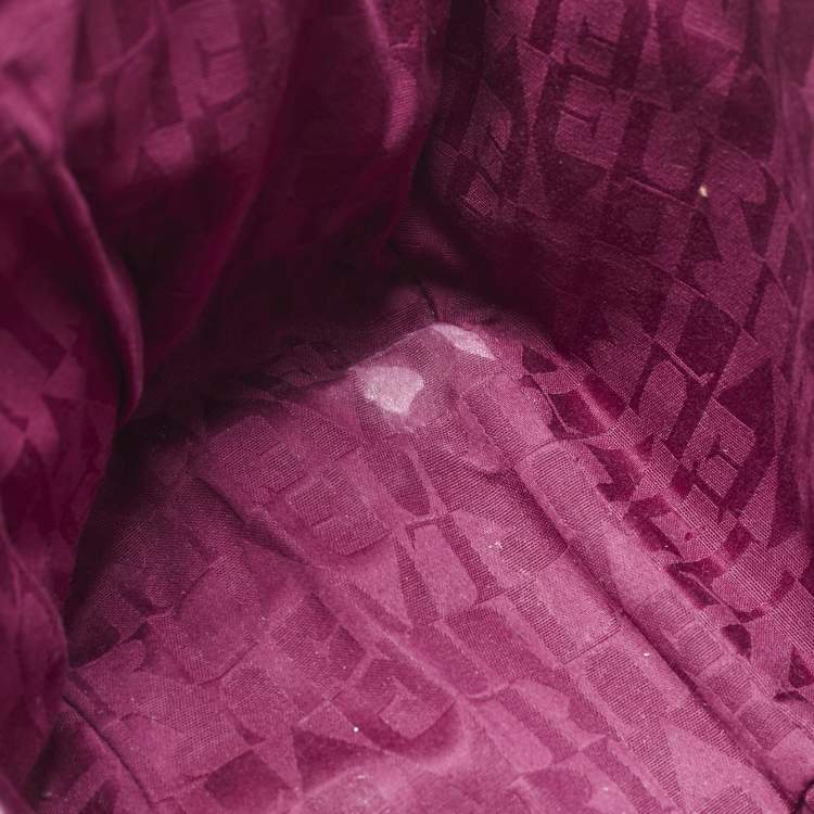Pre Owned Furla Purple Croc Embossed Leather Giselle Tote