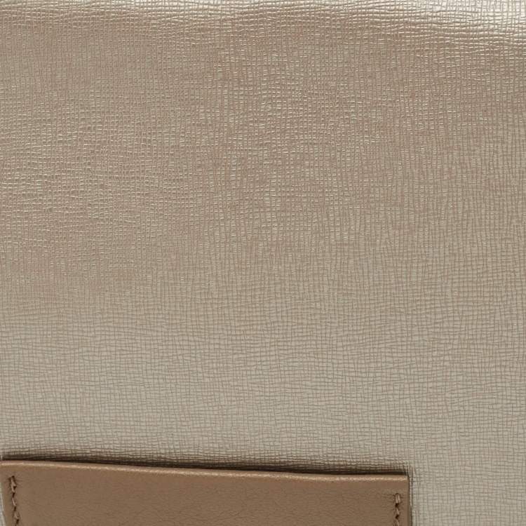 مملوكة مسبقًا Furla Grey Leather Logo Flap Shoulder Bag