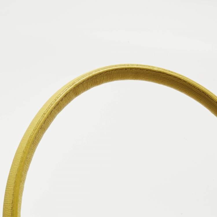 Pre Owned Furla Yellow Leather Large Linda Tote
