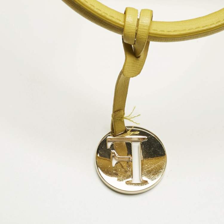 Pre Owned Furla Yellow Leather Large Linda Tote