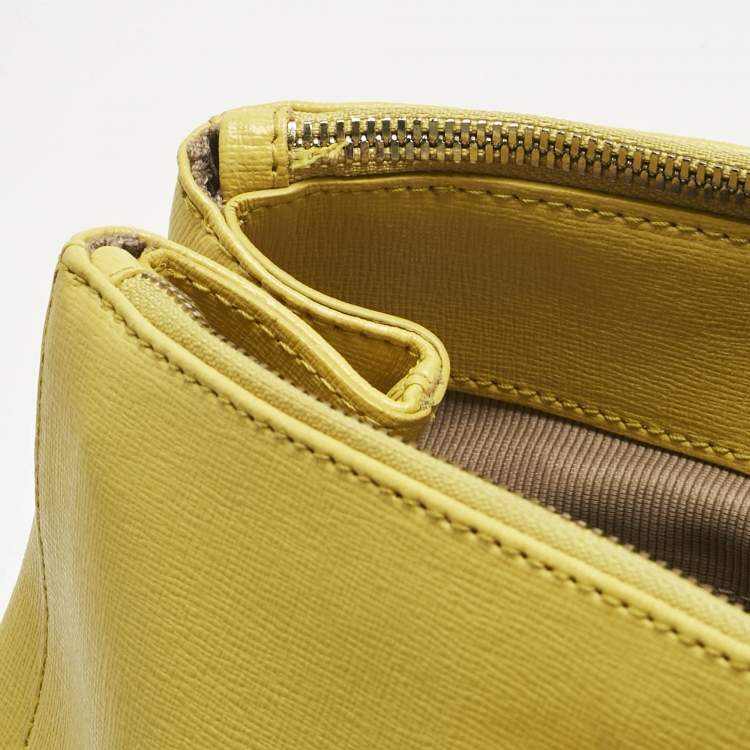 Pre Owned Furla Yellow Leather Large Linda Tote