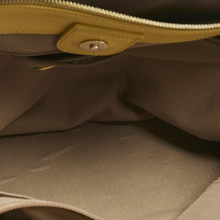 Pre Owned Furla Yellow Leather Large Linda Tote