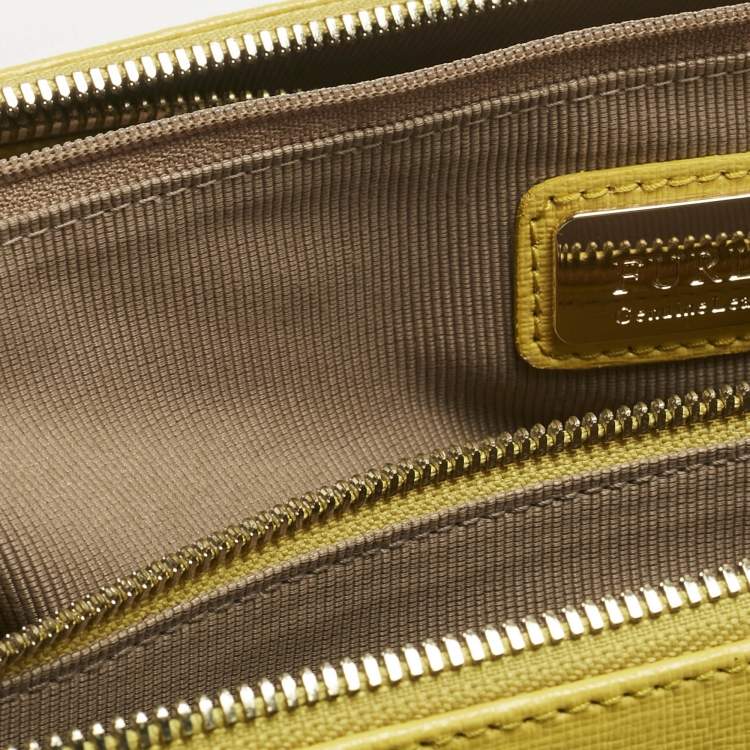 Pre Owned Furla Yellow Leather Large Linda Tote