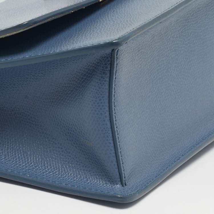 Pre Owned Furla Light Blue Leather 1927 Flap Shoulder Bag