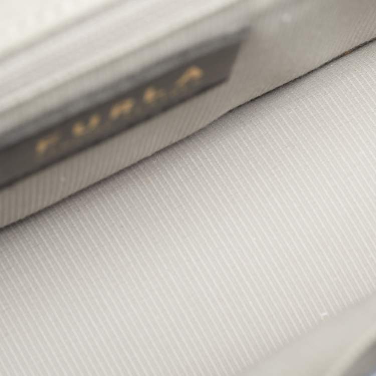 Pre Owned Furla Light Blue Leather 1927 Flap Shoulder Bag