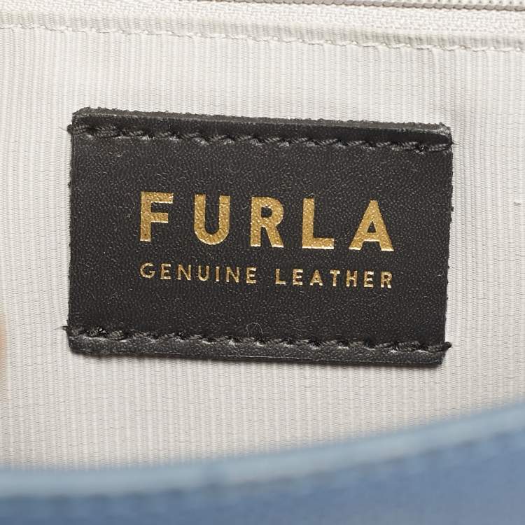 Pre Owned Furla Light Blue Leather 1927 Flap Shoulder Bag