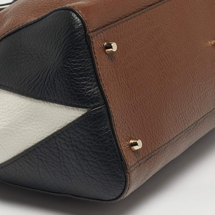 Pre Owned Furla Tricolor Leather Artesia Creta Top Handle Bag