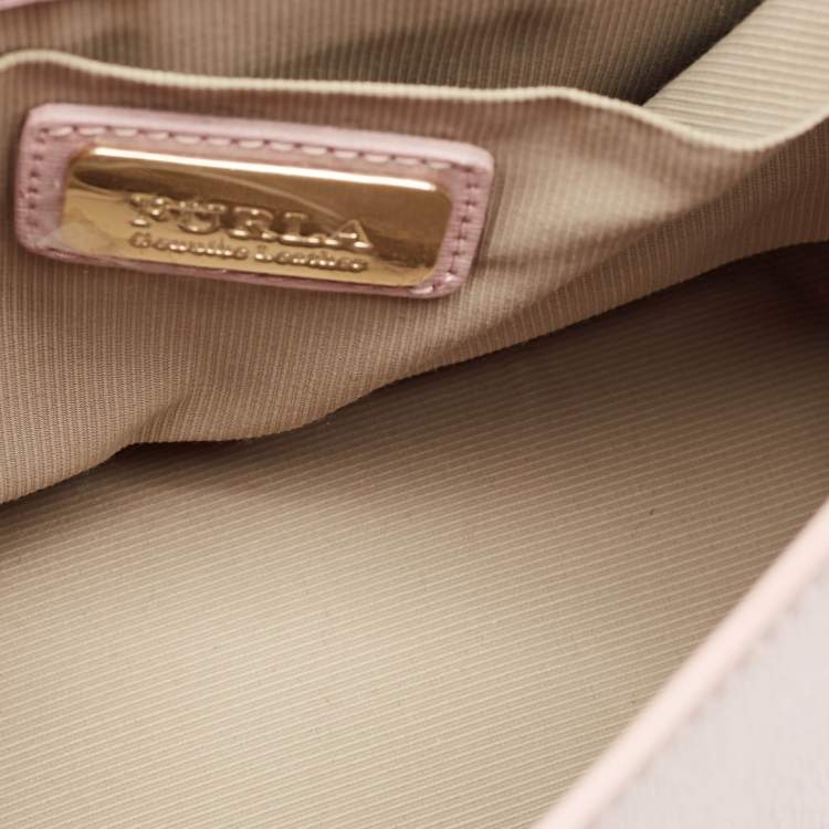 Pre Owned Furla Light Pink Leather Bella Top Handle Bag