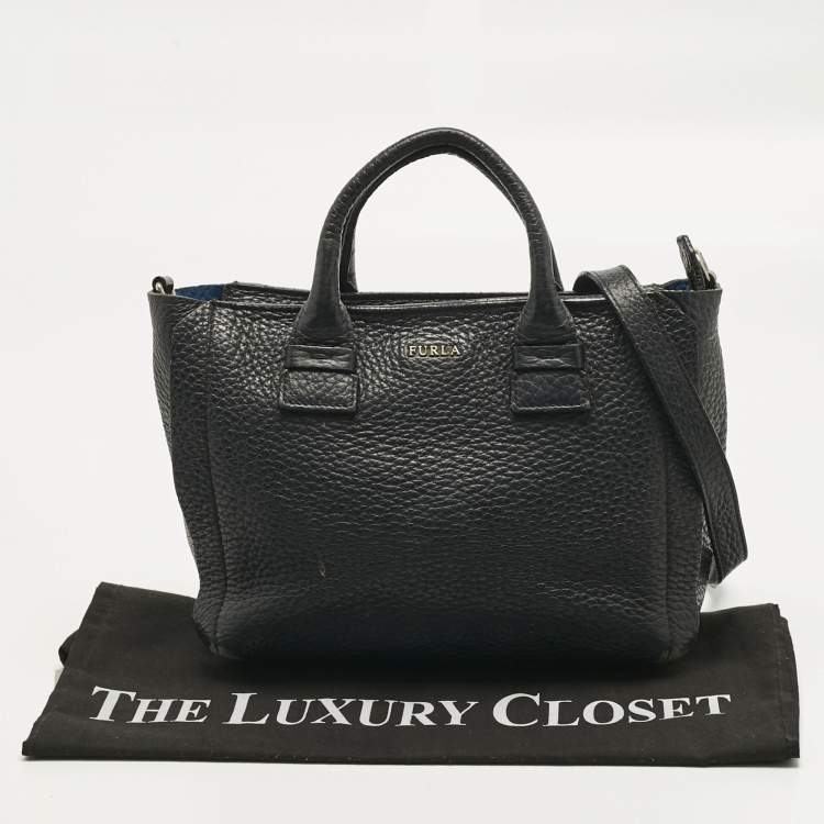 Pre Owned Furla Black Leather Capriccio Tote