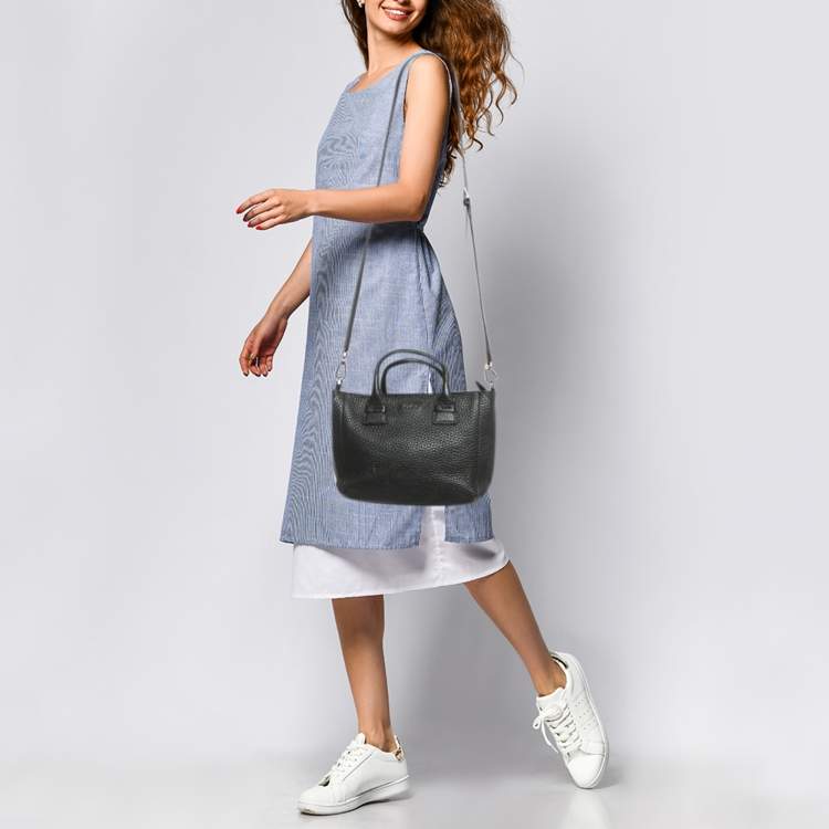 Pre Owned Furla Black Leather Capriccio Tote