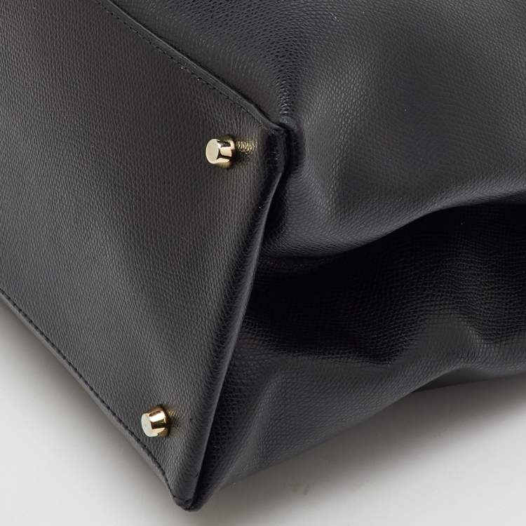 Pre Owned Furla Black Leather 1927 Soft Tote