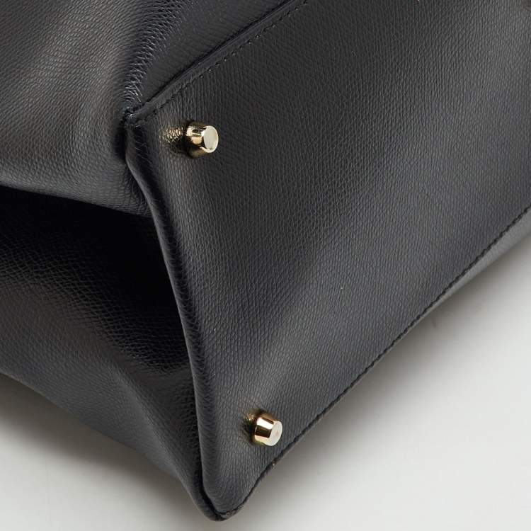 Pre Owned Furla Black Leather 1927 Soft Tote