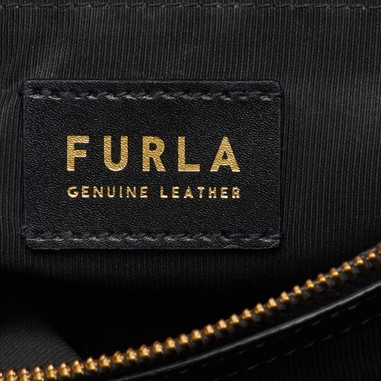 Pre Owned Furla Black Leather 1927 Soft Tote