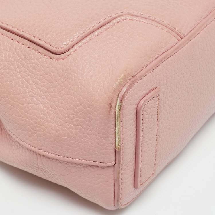 Pre Owned Furla Pink Leather Perla Crossbody Bag