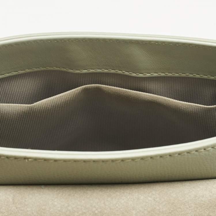 Pre Owned Furla Light Green Leather Mini 1927 Top Handle Bag