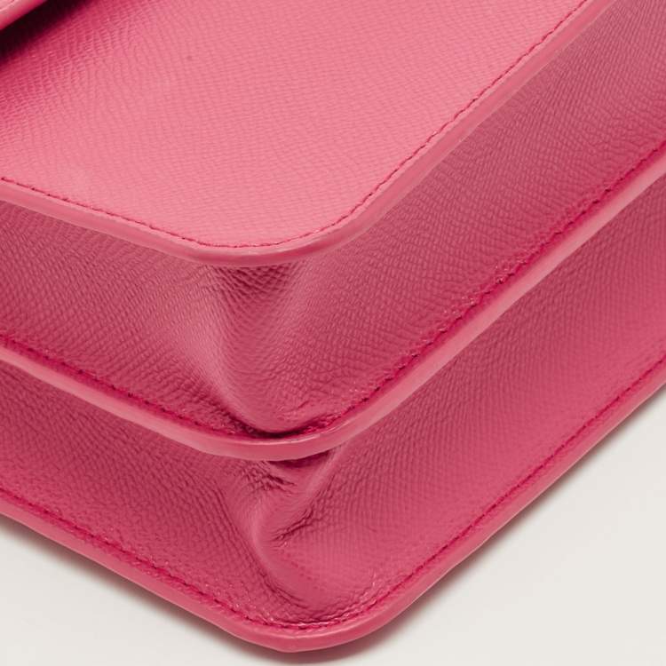 Pre Owned Furla Fuchsia Leather Bella Top Handle Bag