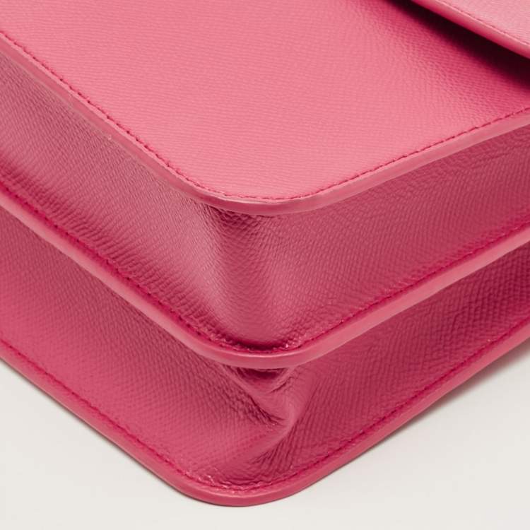 Pre Owned Furla Fuchsia Leather Bella Top Handle Bag