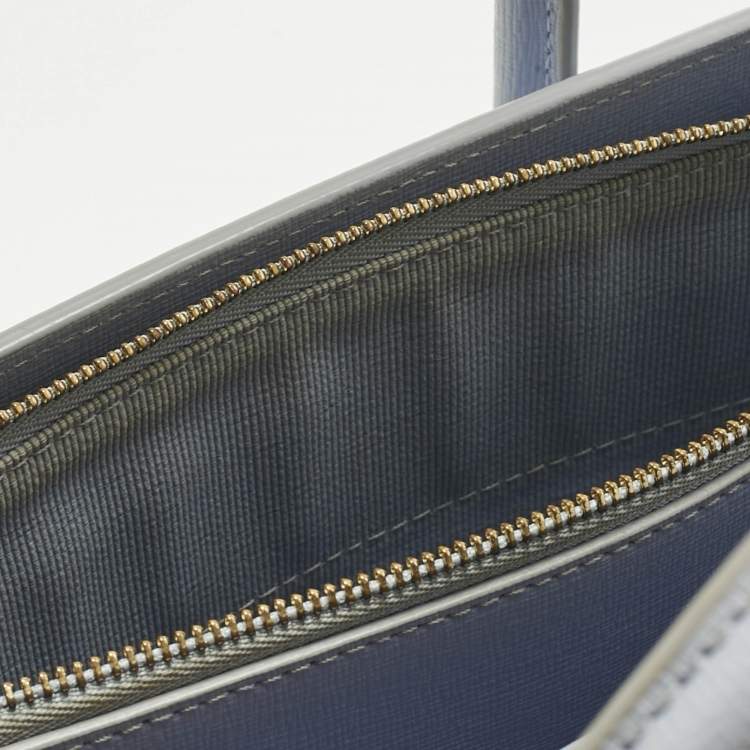 Pre Owned Furla Light Blue Leather Small Pin Tote