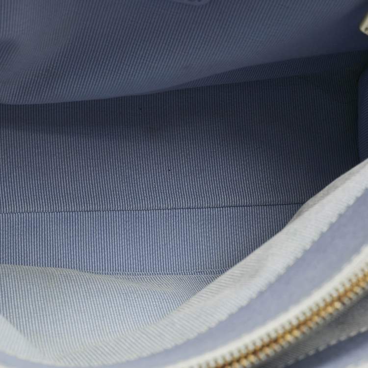 Pre Owned Furla Light Blue Leather Small Pin Tote