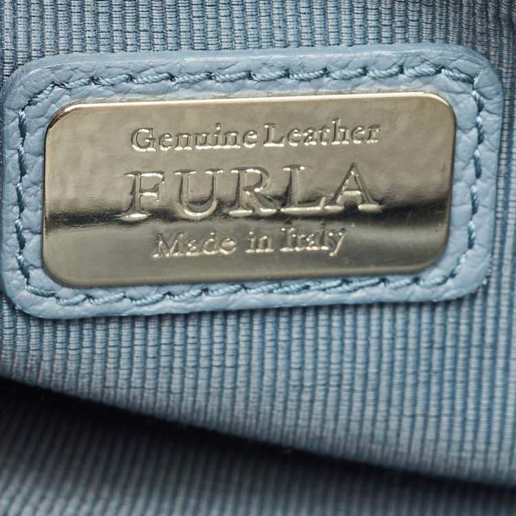 Pre Owned Furla Blue Leather Artesia Creta Top Handle Bag