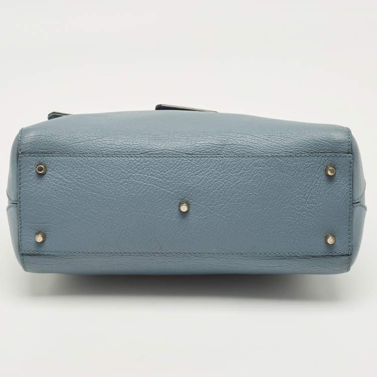 Pre Owned Furla Blue Leather Artesia Creta Top Handle Bag