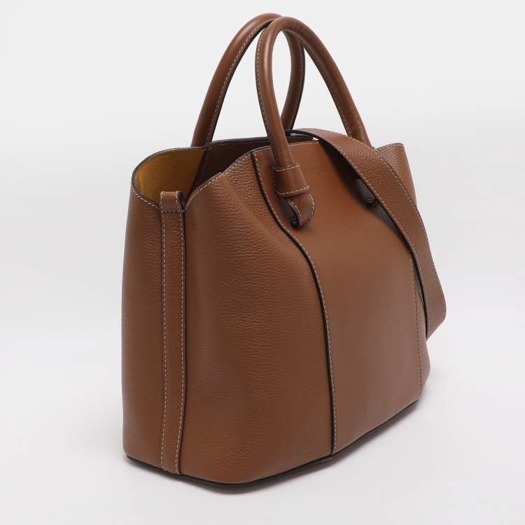 Pre Owned Furla Miastell Brown Leather Tote