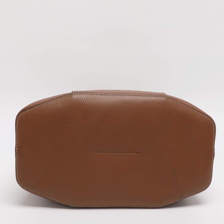 Pre Owned Furla Miastell Brown Leather Tote