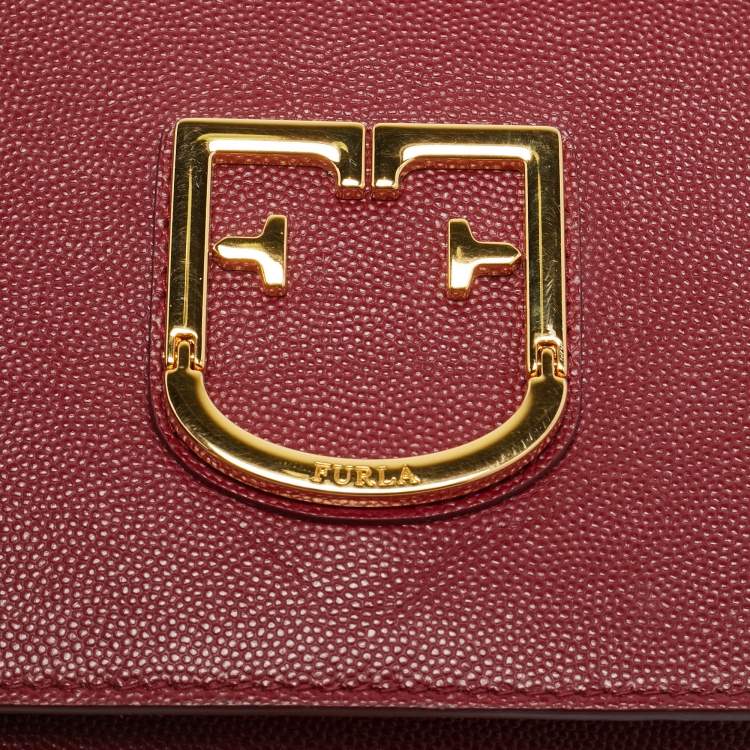 Pre Owned Furla Viva Mini Red Leather Shoulder Bag