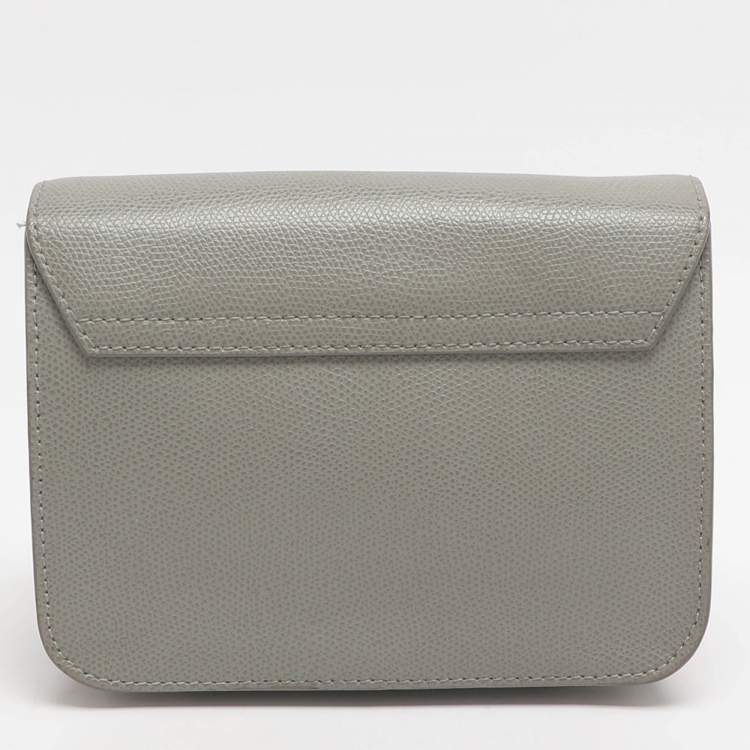 Pre Owned Furla Metropolis Mini Grey Leather Crossbody Bag