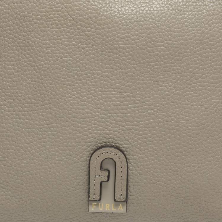 Pre Owned Furla Atena Grey Leather Hobo