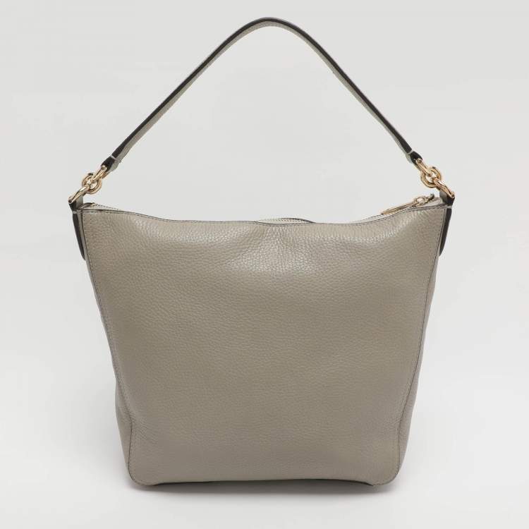 Pre Owned Furla Atena Grey Leather Hobo
