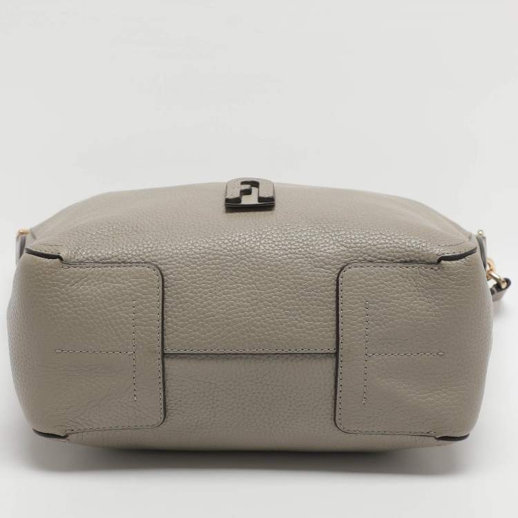 Pre Owned Furla Atena Grey Leather Hobo
