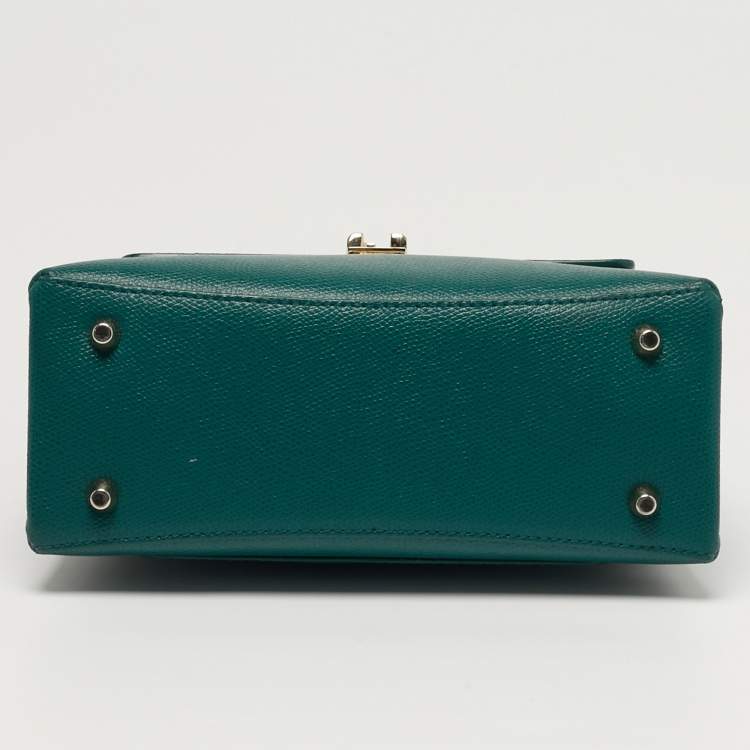 Pre Owned Furla 1927 Mini Green Leather Top Handle Bag