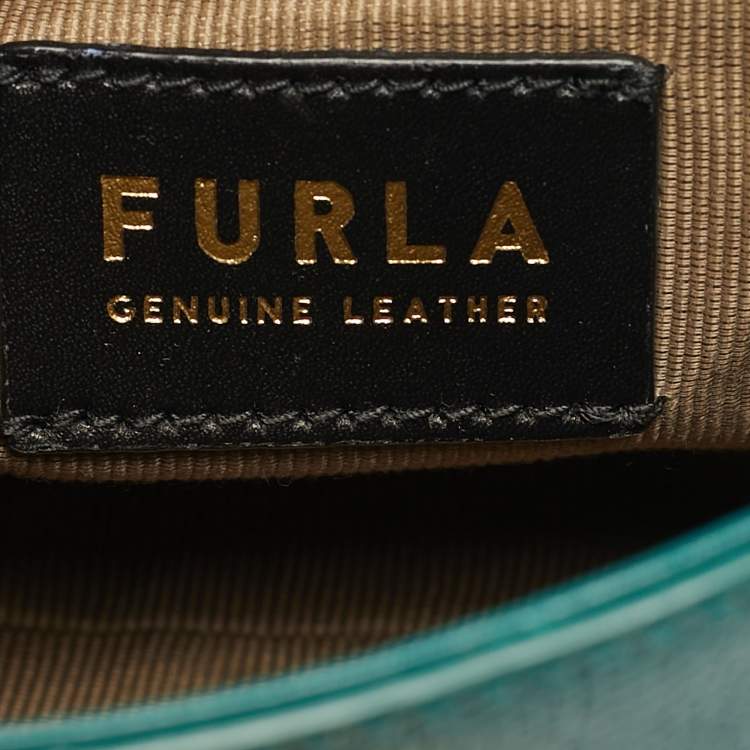 Pre Owned Furla 1927 Mini Green Leather Top Handle Bag