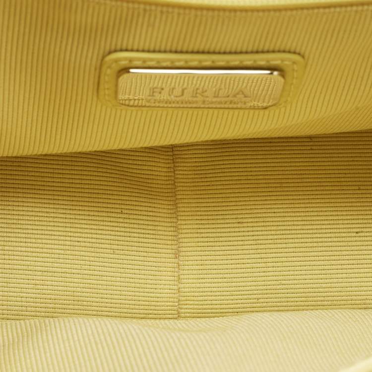 Pre Owned Furla Metropolis Yellow Leather Shoulder Bag