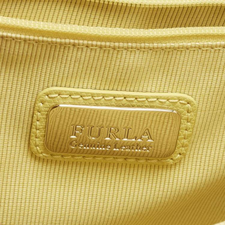 Pre Owned Furla Metropolis Yellow Leather Shoulder Bag
