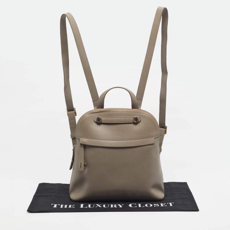 Pre Owned Furla Piper Grey Leather Backpack