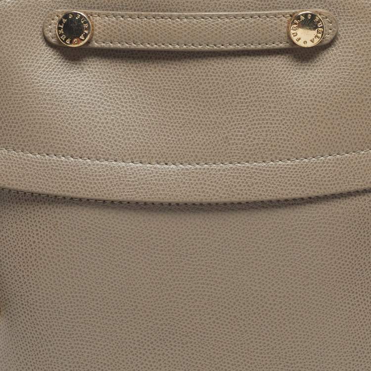 Pre Owned Furla Piper Grey Leather Backpack