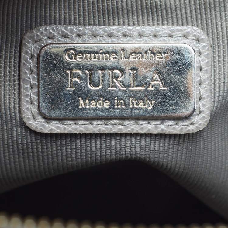 Pre Owned Furla Piper Grey Leather Backpack