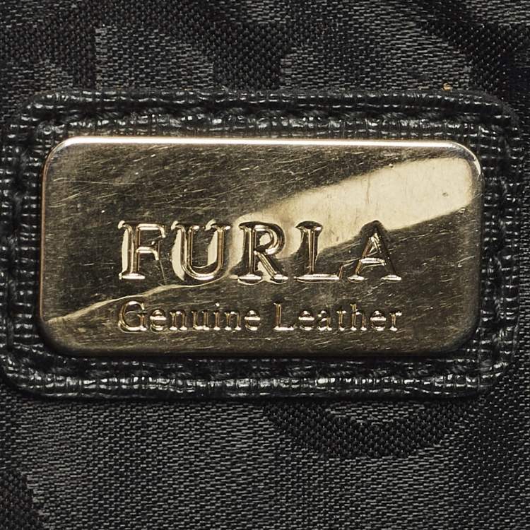 Pre Owned Furla Metropolis Mini Black Leather Crossbody Bag